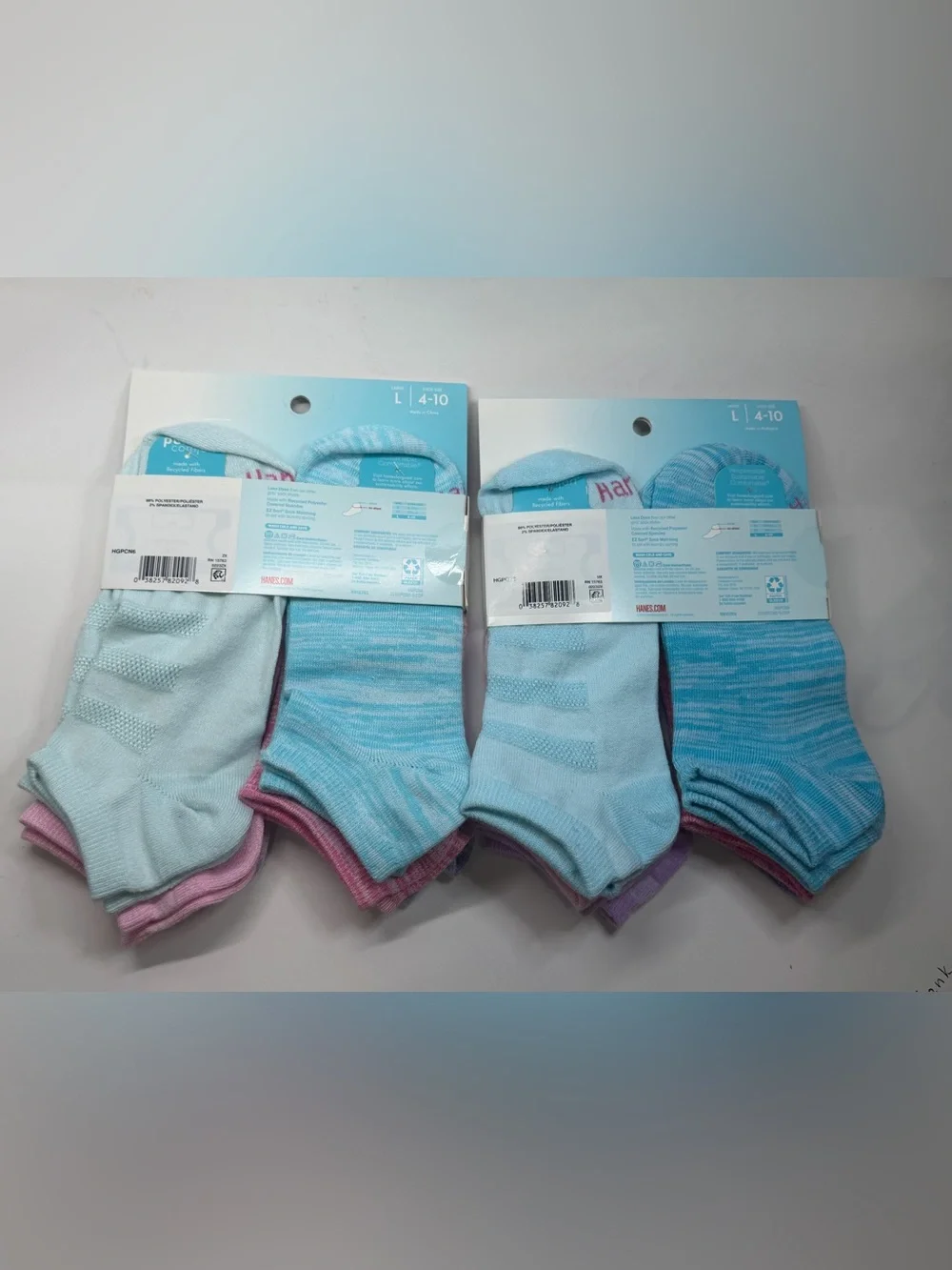 Hanes Pure Comfort No-Show Socks - Purple & Lavender (6 Pack) set of 2